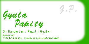 gyula papity business card